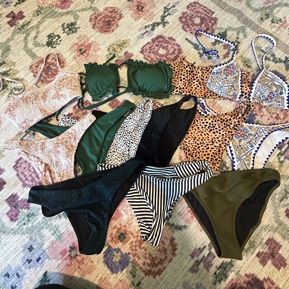 Bikini Bundle- 9 Bottoms, 4 tops- Size L